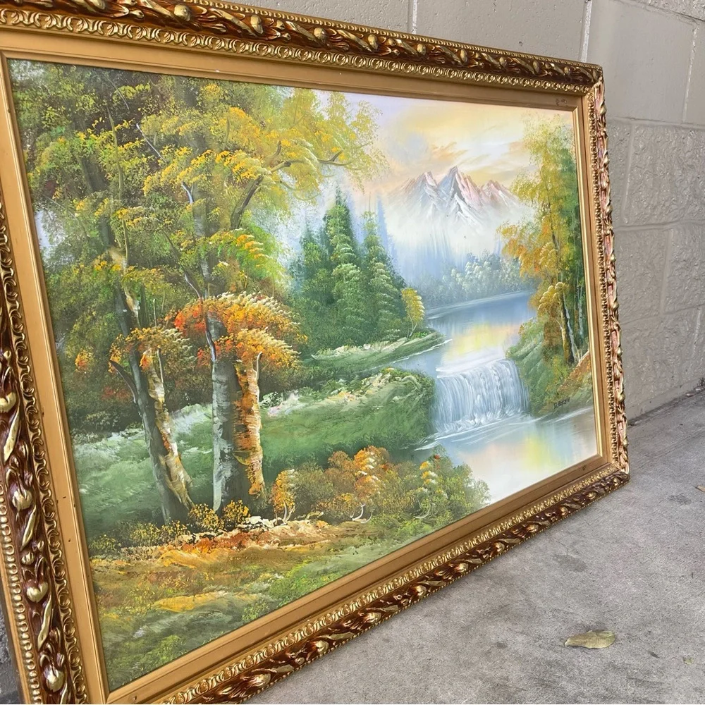 Antique R Boren Oil Painting Signed - Picture 4 of 9